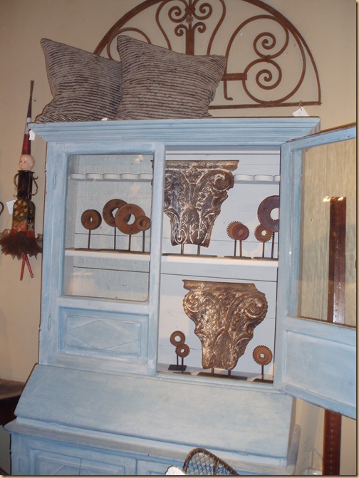 Distressed Blue Hutch