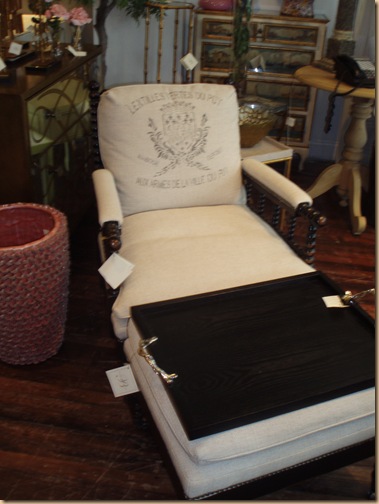 Great Burlap Chair and Ottoman