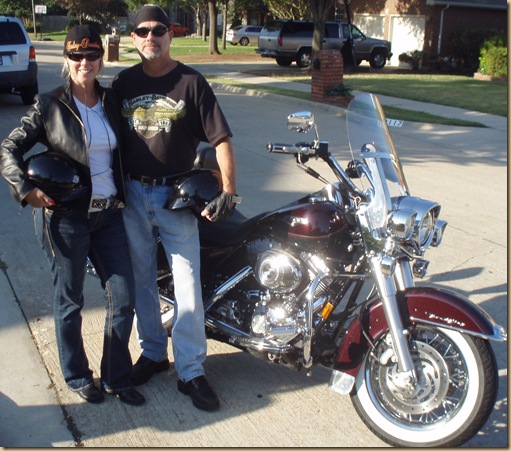 Hubby and I With His Bike, Pearl