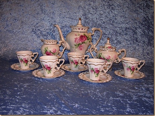 Victorian Rose Tea Set and Dishes